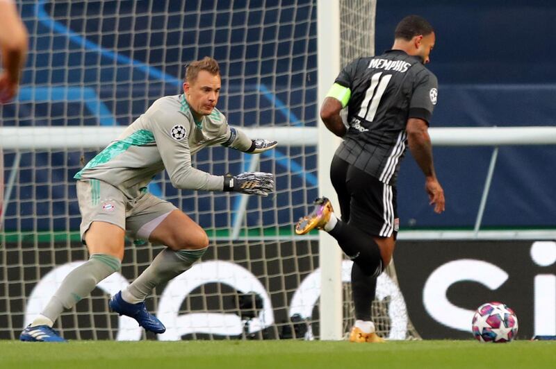 BAYERN MUNICH: Manuel Neuer – 7, Luck was on his side when Depay shot wide, and Toko Ekambi struck a post early on. He made a fine block from the latter in the second. AFP