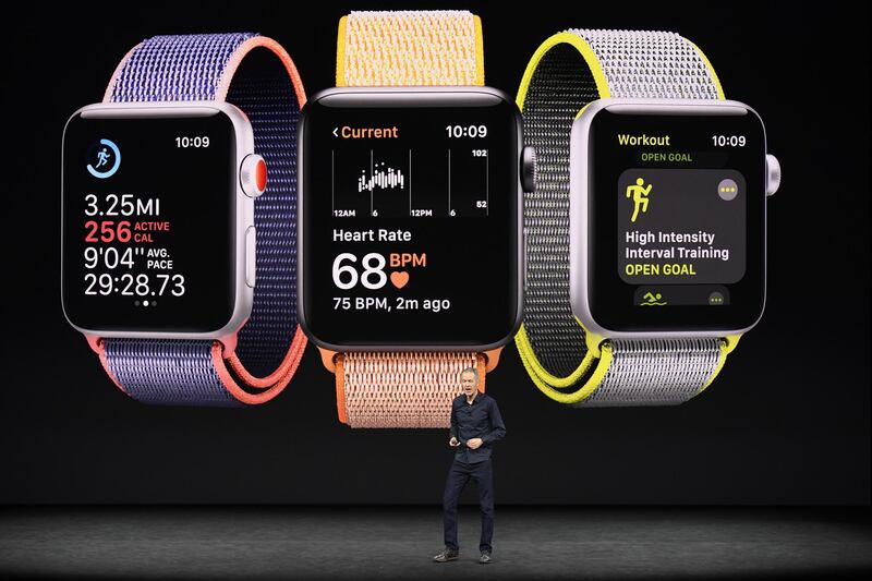 Jeff Williams, chief operating officer of Apple Inc., speaks about Apple Watch during an event at the Steve Jobs Theater in Cupertino, California, U.S., on Tuesday, Sept. 12, 2017. Apple Inc. unveiled a new Watch on Tuesday that can make calls and access the internet without an iPhone nearby, freeing the device from a limitation that had given some potential buyers pause. Photographer: David Paul Morris/Bloomberg
