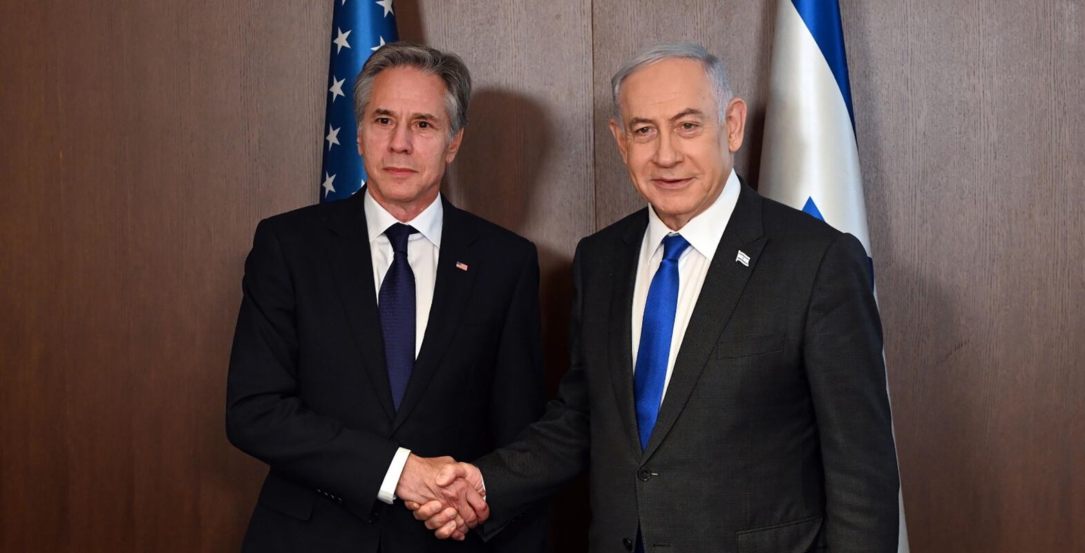 Israeli Prime Minister Benjamin Netanyahu during a meeting with US Secretary of State Antony Blinken at the prime minister's office in Jerusalem, 01 May 2024.  EPA / GPO HANDOUT