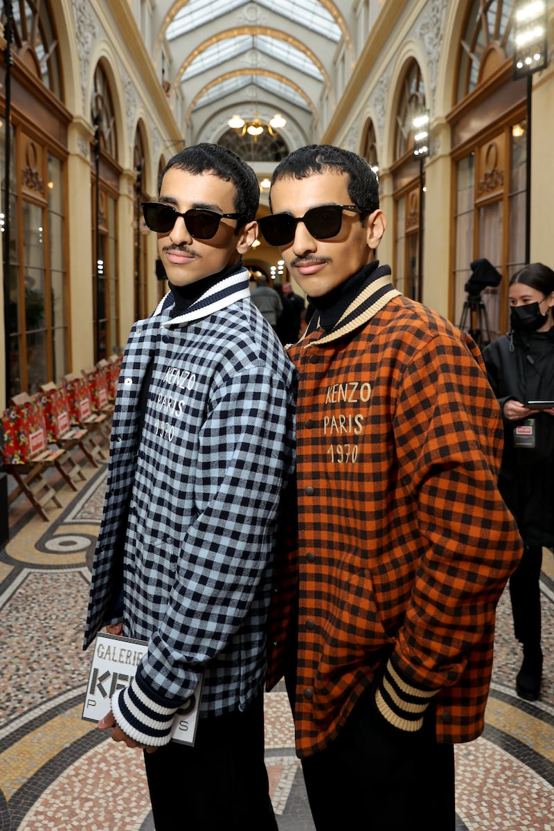 The Hadban twins attend the Kenzo autumn/winter 2022/2023 show as part of Paris Fashion Week on January 23, 2022, in Paris, France. Getty Images For Kenzo