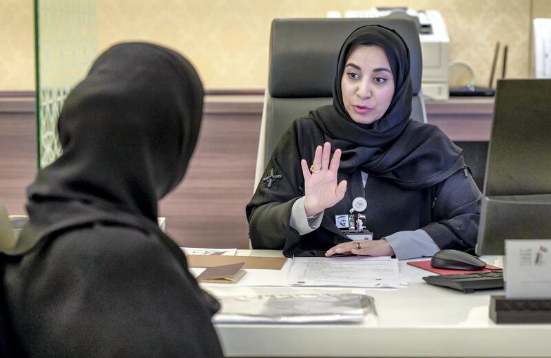 Abu Dhabi, United Arab Emirates, August 18, 2019.  Emiratis registering themselves for FNC elections at the Abu Dhabi Chamber of Commerce & Industry Building.  
Victor Besa/The National
Section:  NA
Reporter:  Haneen Dajani