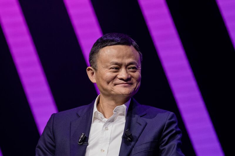 Jack Ma, chairman of Alibaba Group Holding Ltd., reacts during a fireside interview at the Viva Technology conference in Paris, France, on Thursday, May 16, 2019. Donald Trump’s latest offensive against China’s Huawei Technologies Co. puts Europe in an even bigger bind over which side to pick, but Macron is holding the line. Photographer: Marlene Awaad/Bloomberg