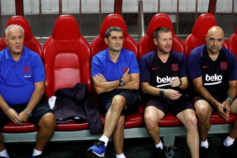 Barcelona coach Ernesto Valverde before the match. Reuters
