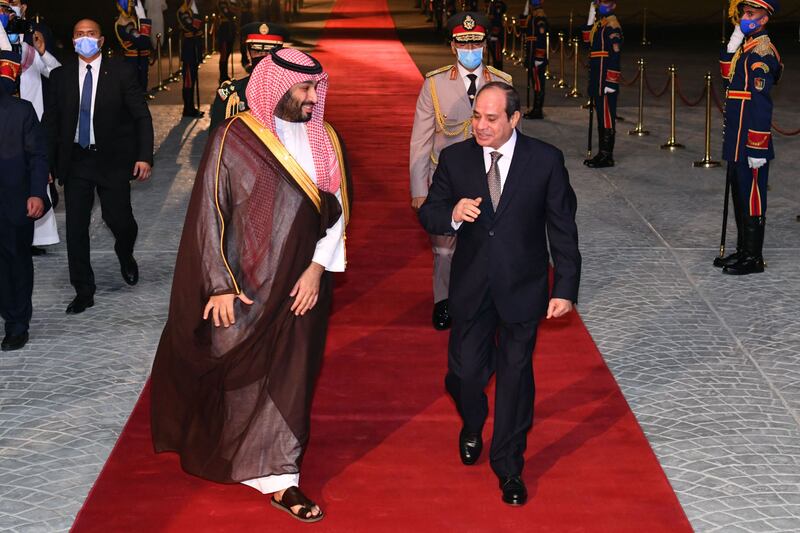 The Saudi prince began a two-day visit to Egypt on Monday. AFP