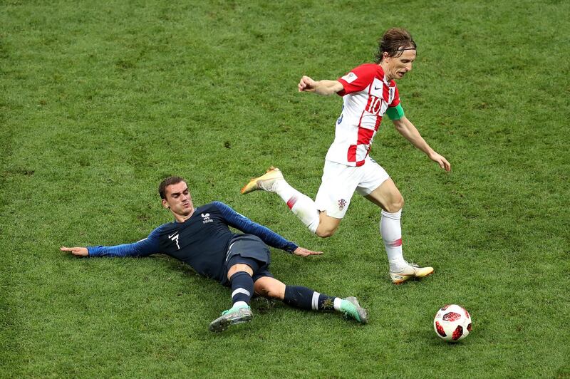 Centre midfield: Luka Modric (Croatia)

Modric is 32, has won four Champions Leagues and a century of caps, but it still feels as though recognition has been belated. He has combined classy, incisive passing with the running power to keep on going and the determination to help Croatia reach a maiden final. He has been outstanding. Getty Images