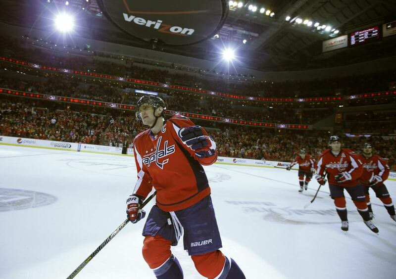 Washington Capitals forward Alex Ovechkin, of Russia, faces a busy year as he attempts to win both the Stanley Cup and an Olympic gold medal. Alex Brandon / AP Photo