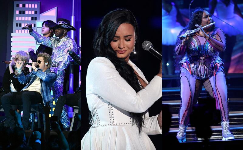 Some of the most memorable moments from a very emotional Grammy Awards came from Lil Nas X and BTS; Demi Lovato and Lizzo. 