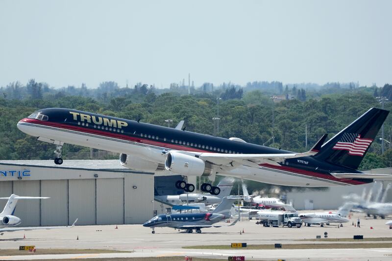 'Trump Force One' headed to New York. AP