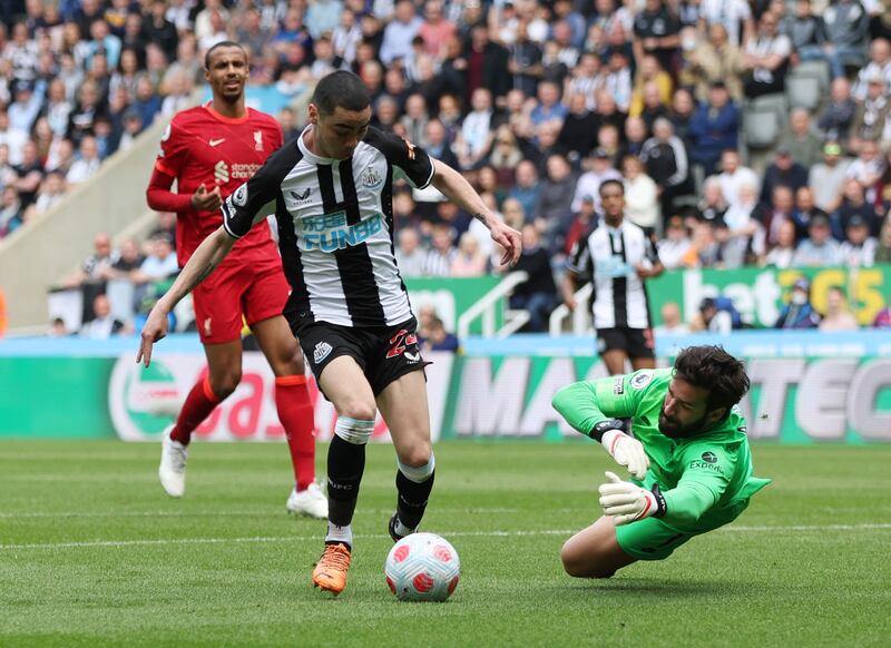 LIVERPOOL RATINGS: Alisson Becker - 6

The Brazilian was quick off his line to foil Saint-Maximin in the first half but he was less busy than he might have expected. 
Action Images