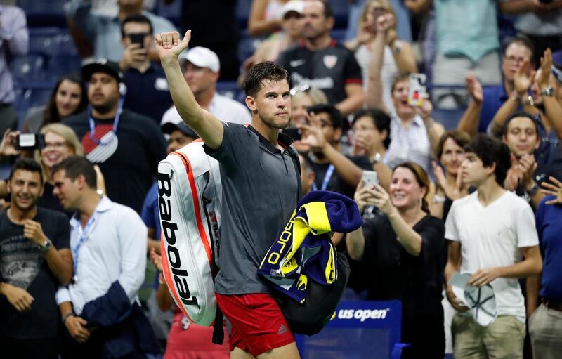 Thiem waves good-bye to the crowd. EPA