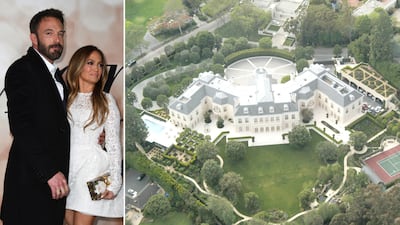 Ben Affleck and Jennifer Lopez were spotted touring The Manor, a French chateau-style mansion bigger than the White House. AFP, Getty Images