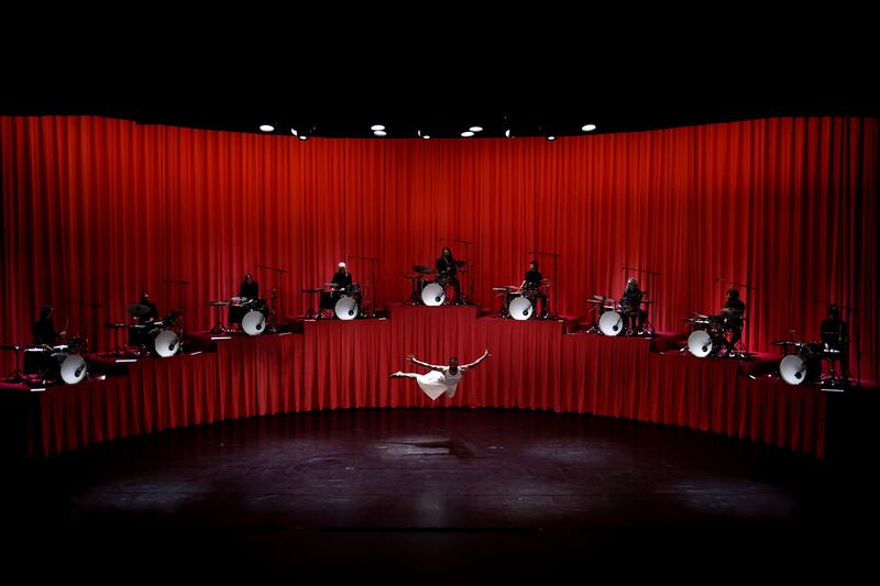 Dancers perform on stage during rehearsals for 'Manifesto' at Carriageworks in Sydney, Australia. Getty Images