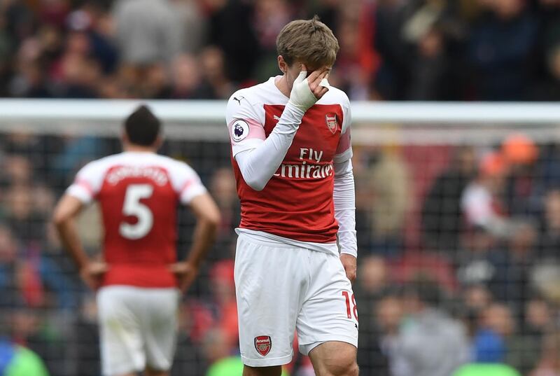 Nacho Monreal shows his frustration. EPA