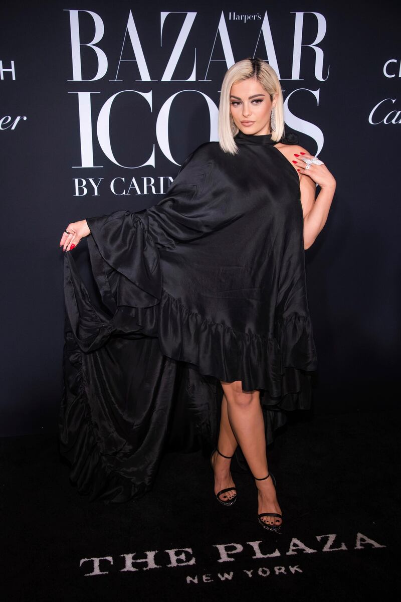 Bebe Rexha attends the 'Harper's Bazaar' celebration of 'Icons By Carine Roitfeld' during New York Fashion Week on September 6, 2019. AP