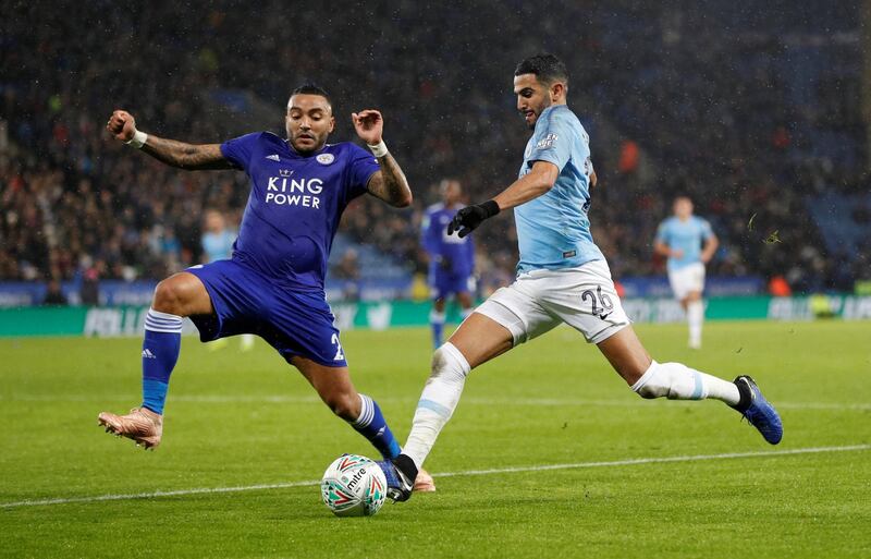 Leicester City defender Danny Simpson, left. Reuters