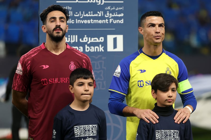 Cristiano Ronaldo of Al Nassr before the game. Getty 