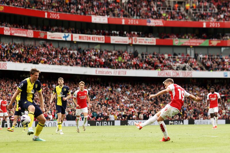 Leandro Trossard puts Arsenal 2-0 up. Getty Images