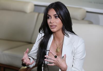 Reality TV personality Kim Kardashian speaks during an interview with Reuters at the World Congress on Information Technology (WCIT) in Yerevan, Armenia, October 8, 2019. Vahram Baghdasaryan/Photolure via REUTERS  ATTENTION EDITORS - THIS IMAGE WAS PROVIDED BY A THIRD PARTY.