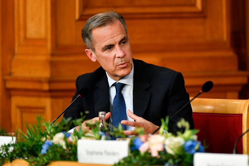 Mark Carney, governor of the Bank of England (BOE), speaks during a conference to celebrate the 350th anniversary of the Riksbank in Stockholm, Sweden, on Friday, May 25, 2018. The central bank has embarked on an historic monetary easing program over the past years to bring back inflation, using a weaker krona to help achieve its goal. Photographer: Mikael Sjoberg/Bloomberg