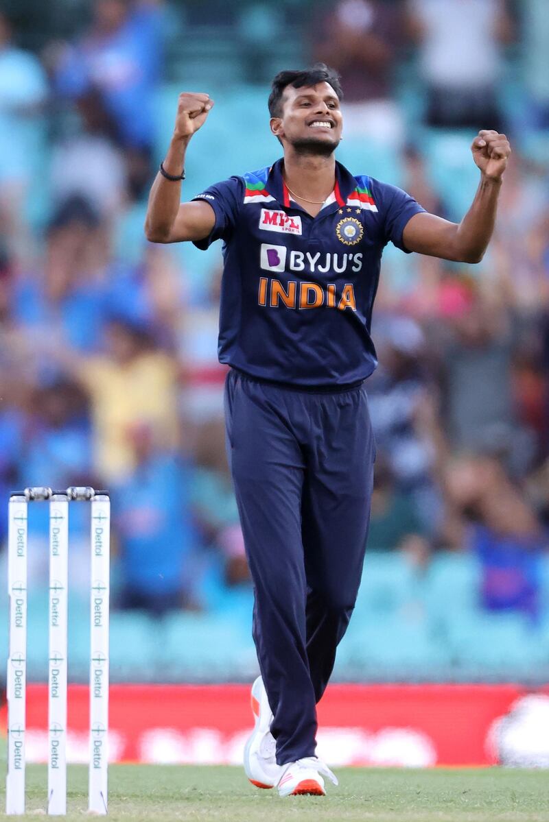 India pacer Thangarasu Natarajan picked up two wickets against Australia in the second T20 at the Sydney Cricket Ground. AFP