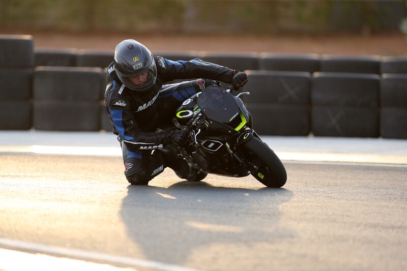 A rider on the track in Sharjah. 