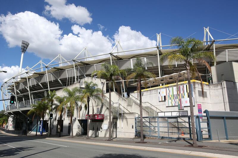 BRISBANE, AUSTRALIA - APRIL 07: External view of The Gabba on April 07, 2020 in Brisbane, Australia. Sport and events held at the stadium continue to be postponed and cancelled under current Coronavirus related restrictions in place across the State. (Photo by Jono Searle/Getty Images)