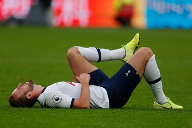 Harry Kane said he hopes to be playing again 'somewhere between the start and the middle of April', after tearing his hamstring on New Year's Day. AP 