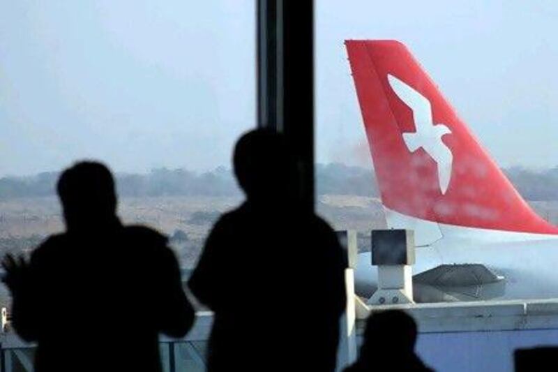 An Air Arabia aircraft taxis at the Sharjah International Airport. Kiev was the airline's first destination in former Soviet states, and it plans to expand its service to Donetsk and Kharkov next month. Pawan Singh / The National