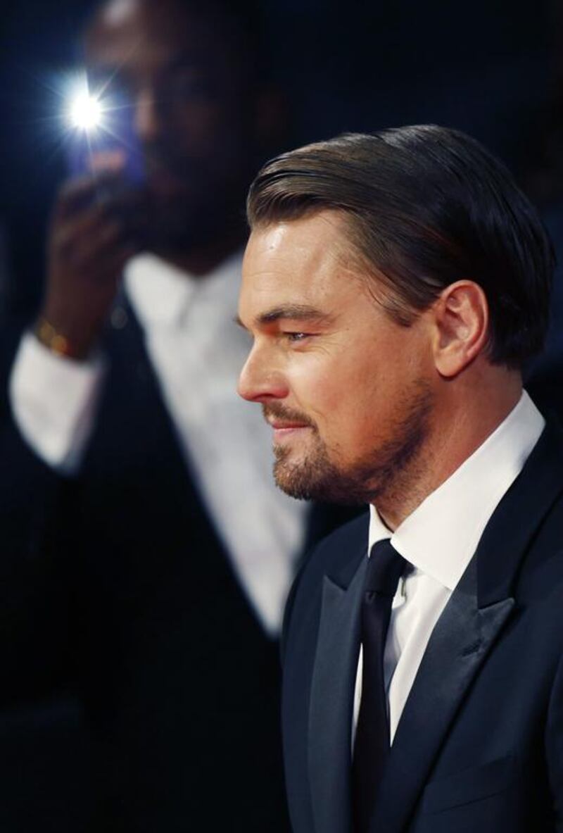 Leonardo DiCaprio arrives at the awards ceremony. Luke MacGregor / Reuters 