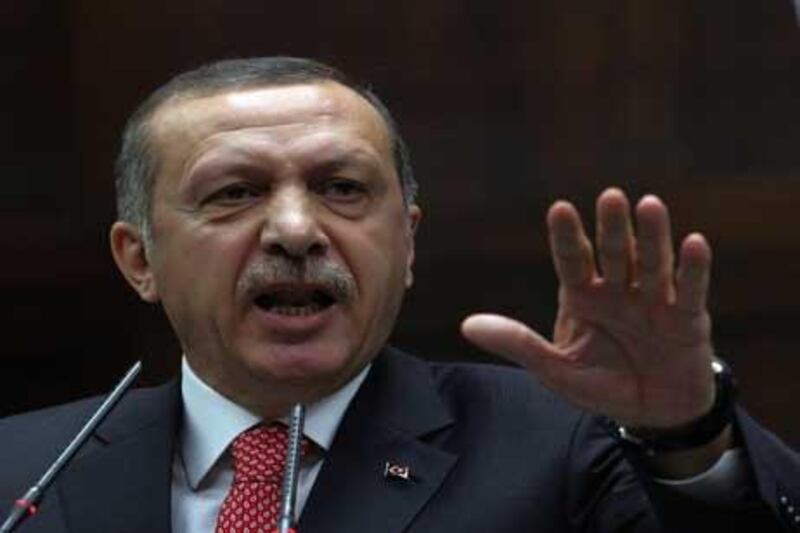 Turkish Prime Minister Recep Tayyip Erdogan talks tough about Syria.