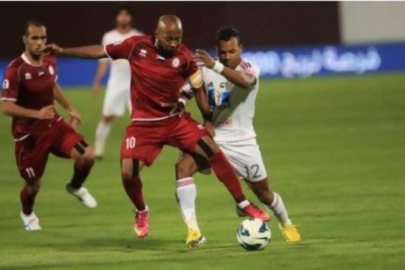 Ismail Matar, the Al Wahda forward, came very close to scoring against Al Jazira. Ravindranath K / The National