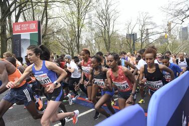 Runners set off on the UAE Healthy Kidney 10K Run in Central Park in Manhattan. Jennifer S Altman for The National