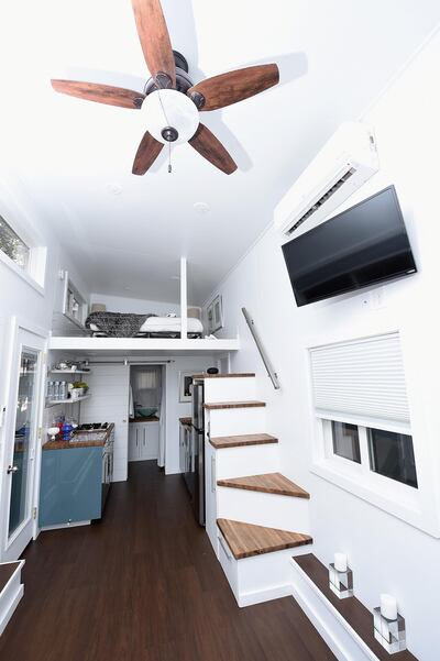 NEW YORK, NY - SEPTEMBER 27: An interior view of the Tiny House during Booking.com's "Tiny House With Big Personality" Curated By Kevin Hart on September 27, 2018 in New York City.   Michael Loccisano/Getty Images for Booking.com/AFP