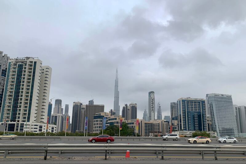 View of the Dubai Skyline during a cloudy spell in the emirate. Pawan Singh / The National
