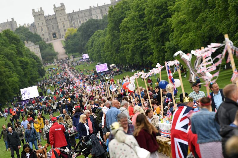 People gather for the Big Jubilee Lunch on The Long Walk in Windsor. AFP