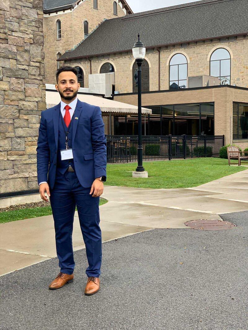 Jaber Okayri, a student at Niagara University from Jizan, Saudi Arabia, has been helping fellow Saudi students by sending them hand sanitizer packs to their homes. 