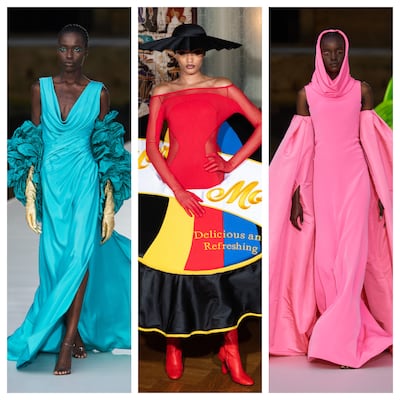 Dazzling colour as seen at Valentino and Pyer Moss, centre