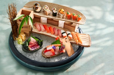 Sushi platter at Nobu by the Beach. Photo: Atlantis The Royal