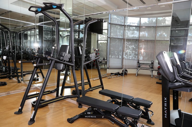 The building has a fully-equipped gym