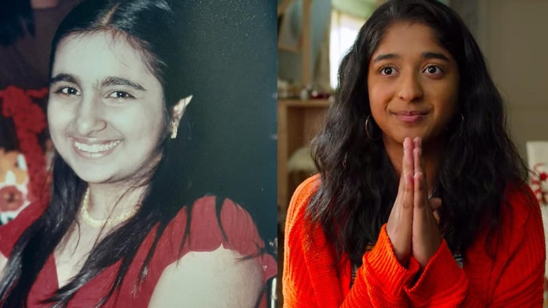 Jasmine Shewakramani at 17, left, and Maitreyi Ramakrishnan, right, in 'Never Have I Ever'. 