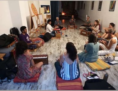 Santosh Ghante conducts harmonium workshops around the world. Photo: Santosh Ghante