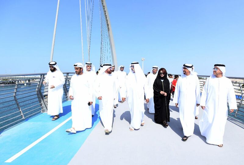 Nahyan bin Mubarak unveils plaque naming bridge arching over Dubai Water Canal as "Tolerance Bridge". WAM