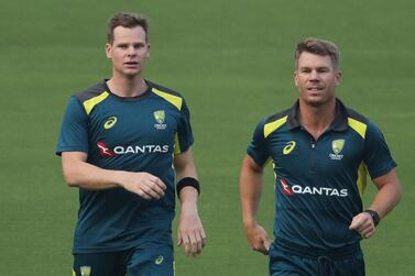 Australia's Steve Smith, left, with David Warner. AP