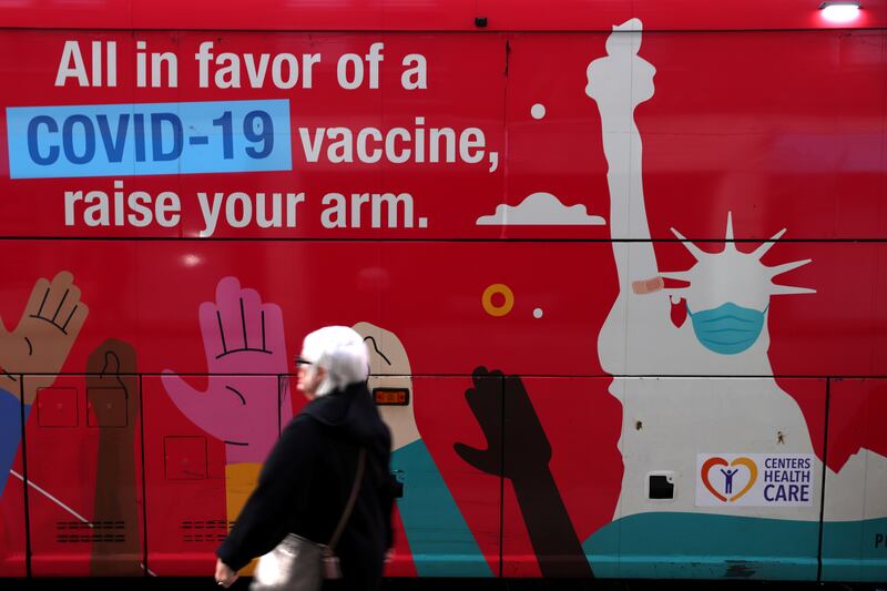 A mobile Covid-19 vaccine clinic in Manhattan, New York. Reuters