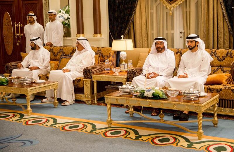 UAE leaders attend an iftar reception at Mushrif Palace.