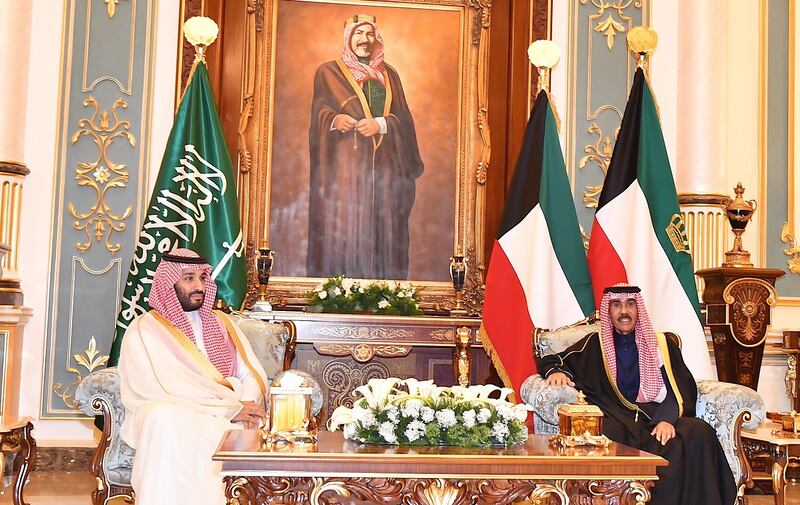 Kuwait's Emir Sheikh Nawaf Al Ahmed Al Sabah, right, and Saudi Crown Prince Mohammed bin Salman. EPA