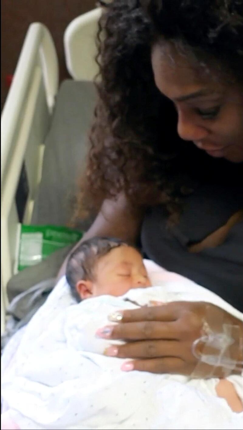 Tennis player Serena Williams is seen with her daughter Alexis Olympia Ohanian Jr. in an undisclosed location in this still image taken from an undated social media video on September 13, 2017.  YOUTUBE / SERENA WILLIAMS / ALEXIS OHANIAN/  via REUTERS THIS IMAGE HAS BEEN SUPPLIED BY A THIRD PARTY. MANDATORY CREDIT.NO RESALES. NO ARCHIVES