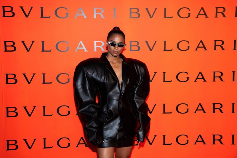 Ciara attends the Bulgari New York Fashion Week party at Duggal Greenhouse on February 6, 2020. AP