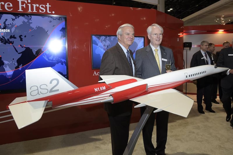 A model of Aerion's new supersonic business jet in Orlando. One Aerion has chosen an engine, the jet is set to hit the market in 2023. Phelan M Ebenhack / AP