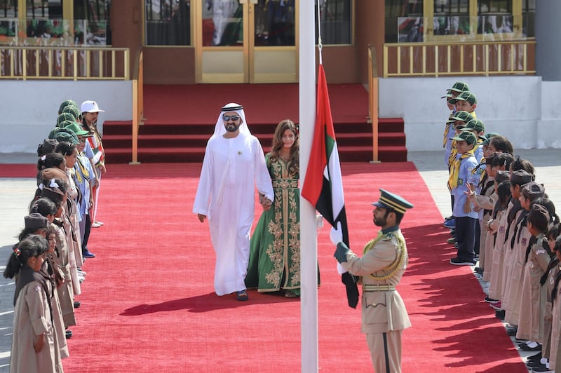 Vice President and Prime Minister of the UAE and Ruler of Dubai His Highness Sheikh Mohammed bin Rashid Al Maktoum celebrates UAE Flag Day at Union House. WAM
